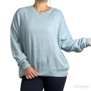 3/30$🔥 H&M Super Soft Oversized Sweater Light Blue with Silver Shimmer size M